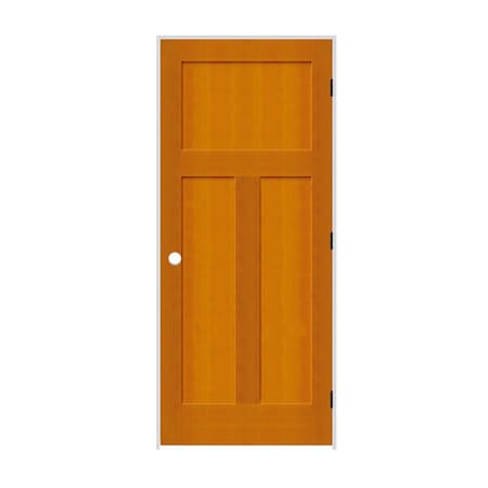 Codel Doors 30" x 80" x 1-3/8" Fir 3-Panel Mission Interior Shaker 6-9/16" LH Prehung Door with Black Hinges 2668fir8403LH1D6916